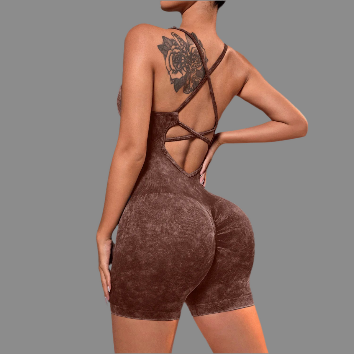 Women's Seamless Yoga Bodysuit for Perfect Back and Peach Hip, Stretchy High Waist Fitness Apparel