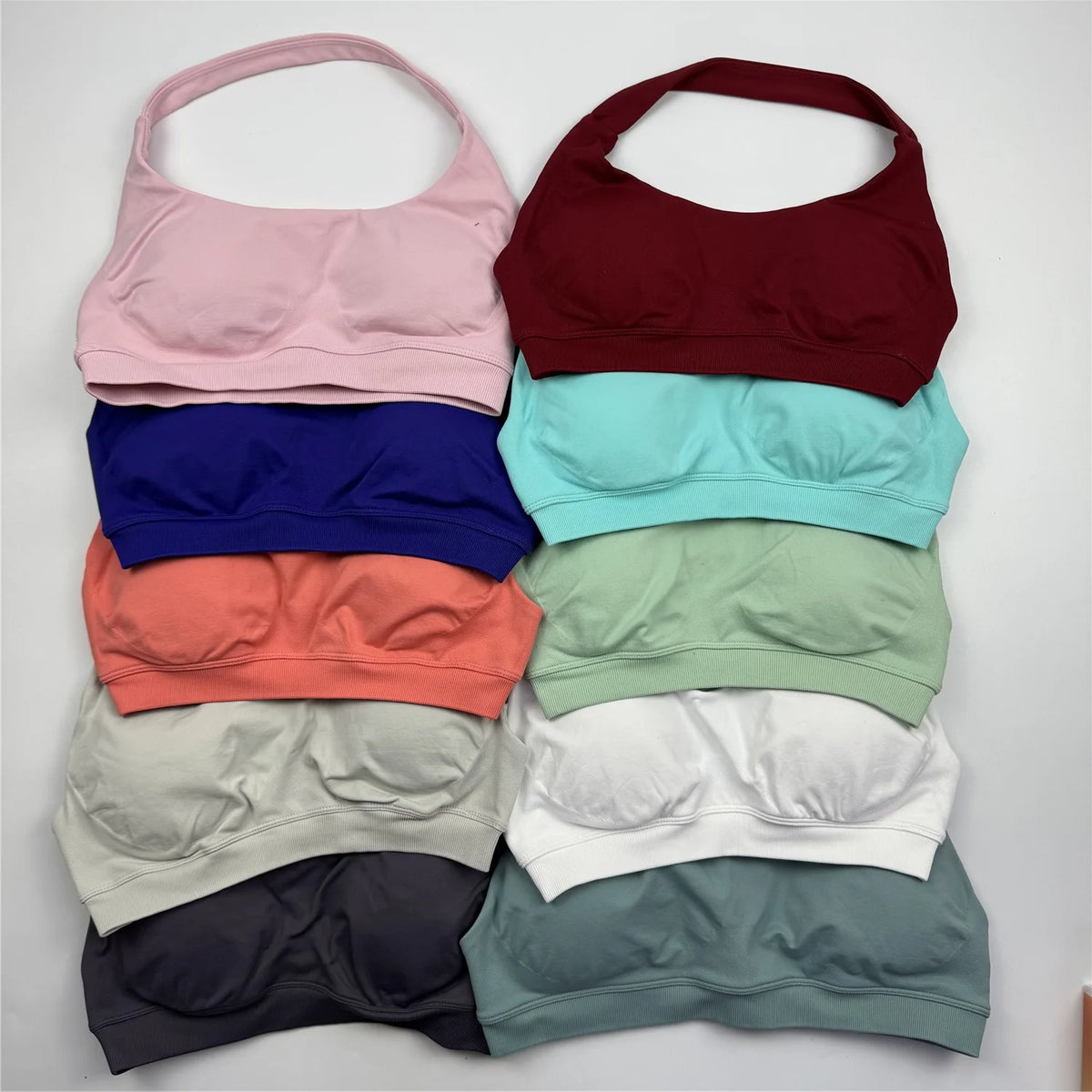 Sports Bra Women Seamless Halter Top High Support Push-up Open Back Gym wear Fitness Yoga Workout underwear