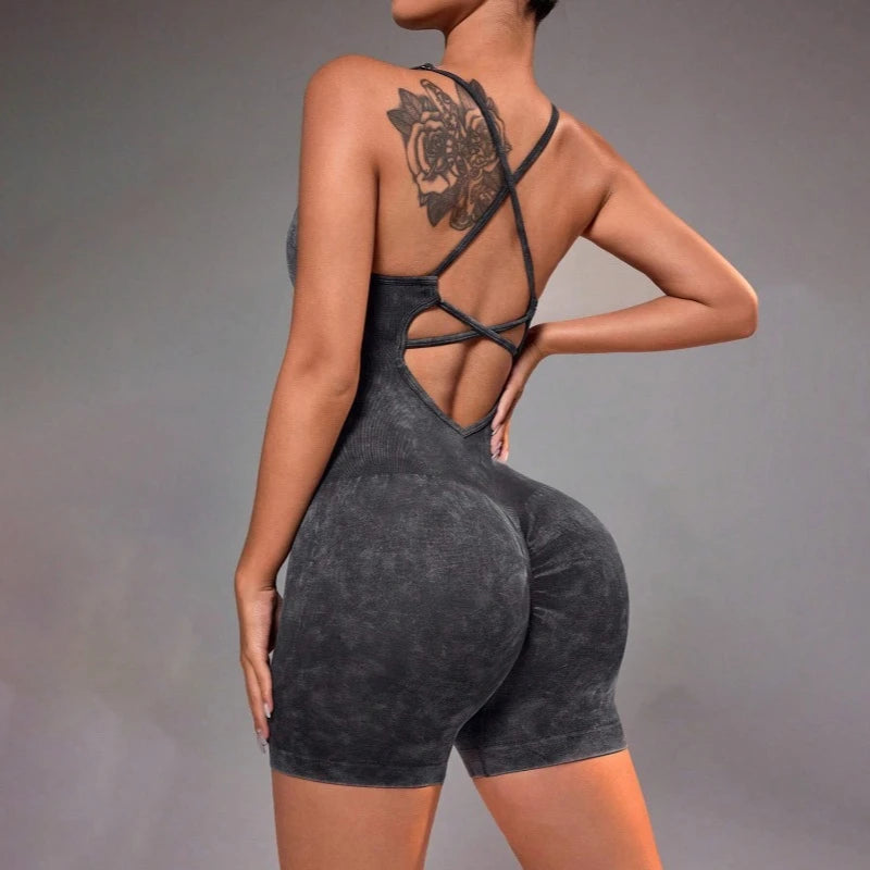 Women's Seamless Yoga Bodysuit for Perfect Back and Peach Hip, Stretchy High Waist Fitness Apparel