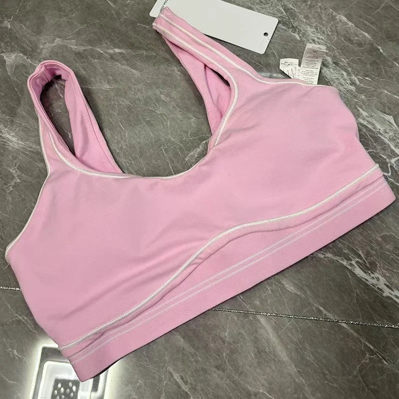 Accolade Yoga Women Casual Sports Set with Chest Pad Training Underwear High Waist Seamless Fitness Leggings Two-piece Set