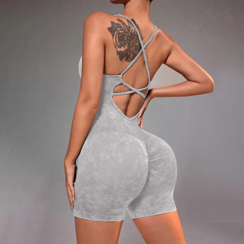 Women's Seamless Yoga Bodysuit for Perfect Back and Peach Hip, Stretchy High Waist Fitness Apparel