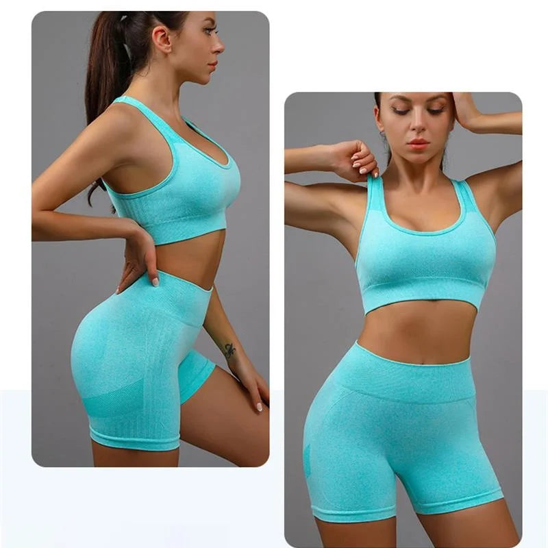 Summer sleeveless peach-shaped yoga suit set for women's running exercise and fitness training, a two-piece set