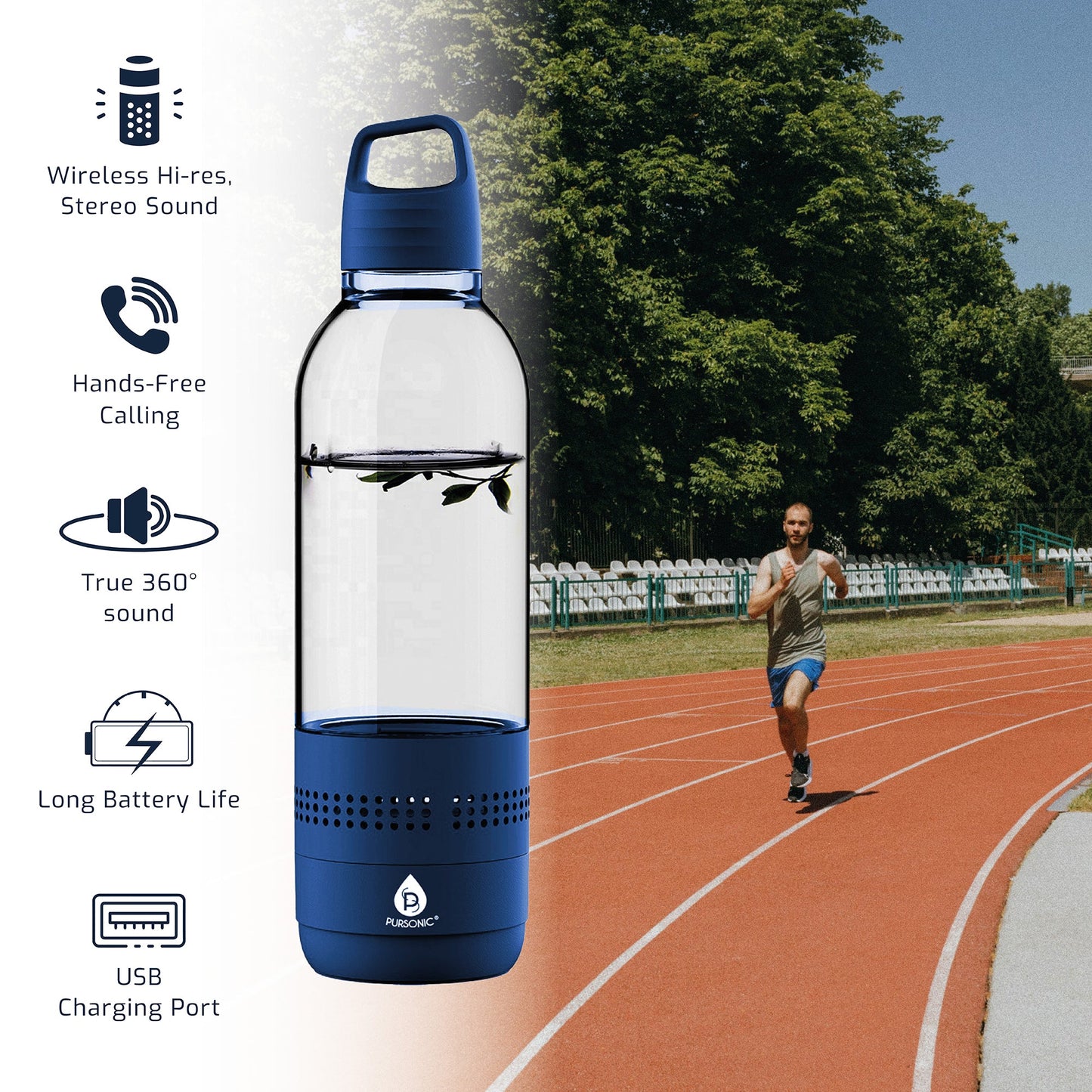 Water bottle plus speaker
