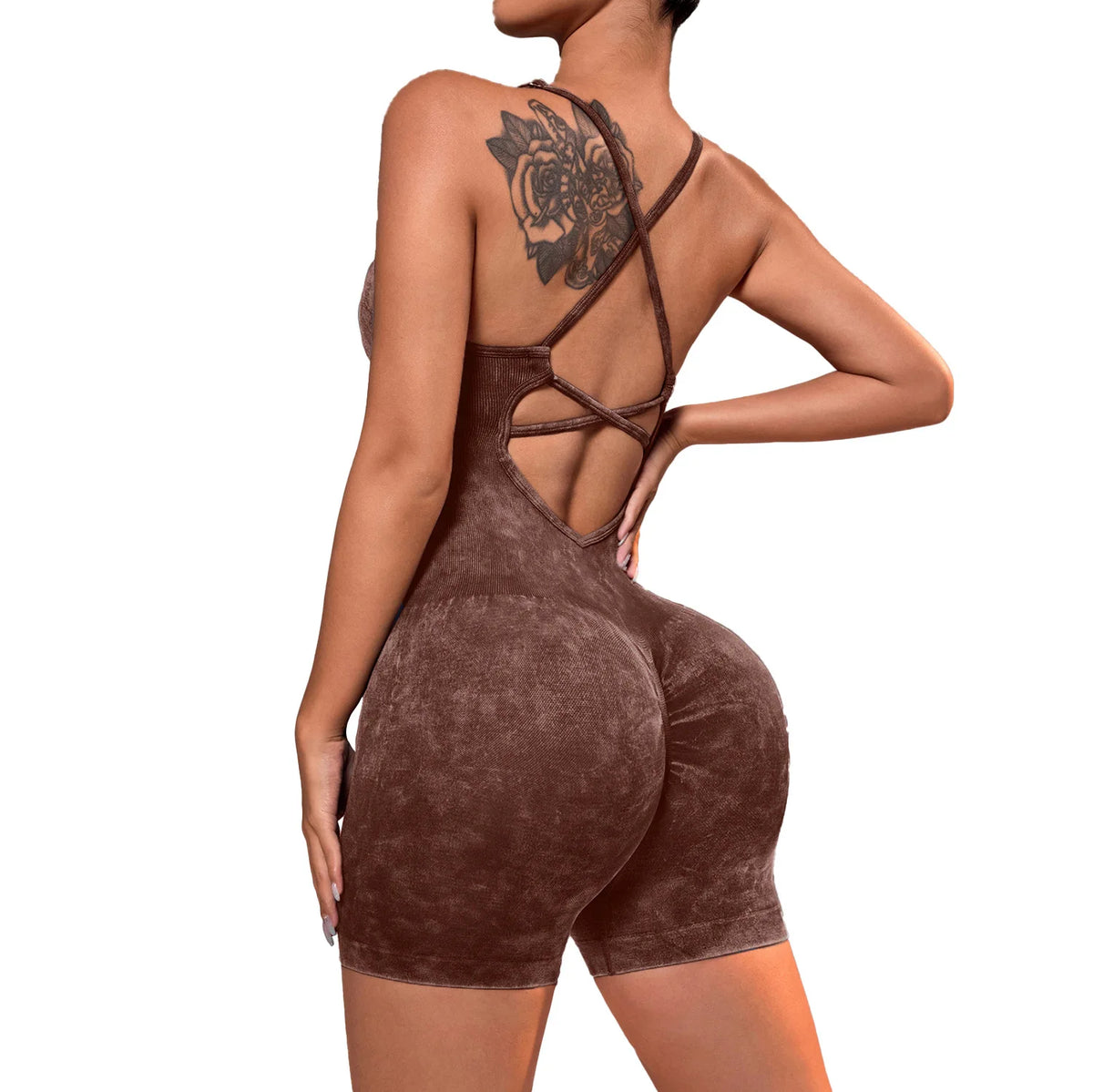 Women's Seamless Yoga Bodysuit for Perfect Back and Peach Hip, Stretchy High Waist Fitness Apparel
