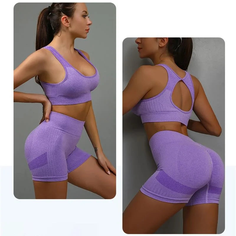 Summer sleeveless peach-shaped yoga suit set for women's running exercise and fitness training, a two-piece set