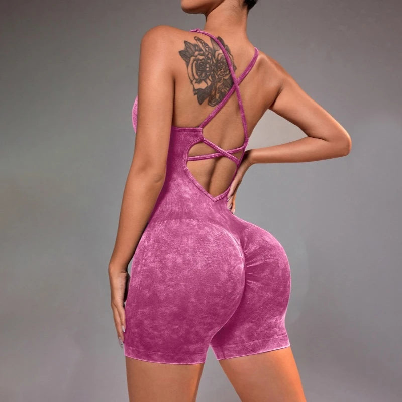 Women's Seamless Yoga Bodysuit for Perfect Back and Peach Hip, Stretchy High Waist Fitness Apparel