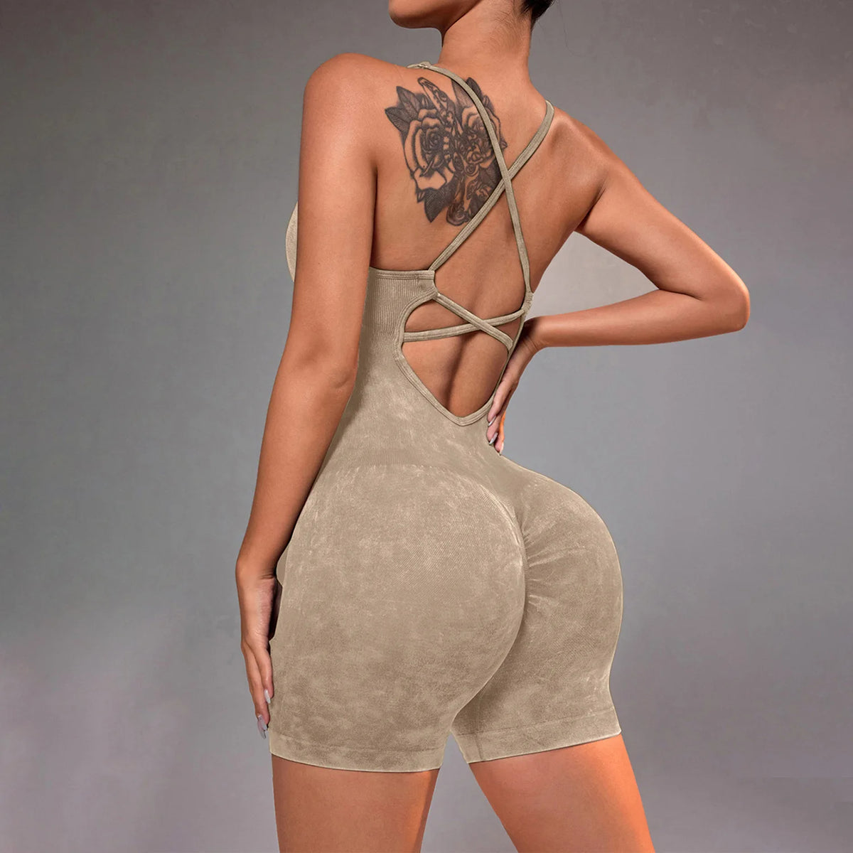 Women's Seamless Yoga Bodysuit for Perfect Back and Peach Hip, Stretchy High Waist Fitness Apparel