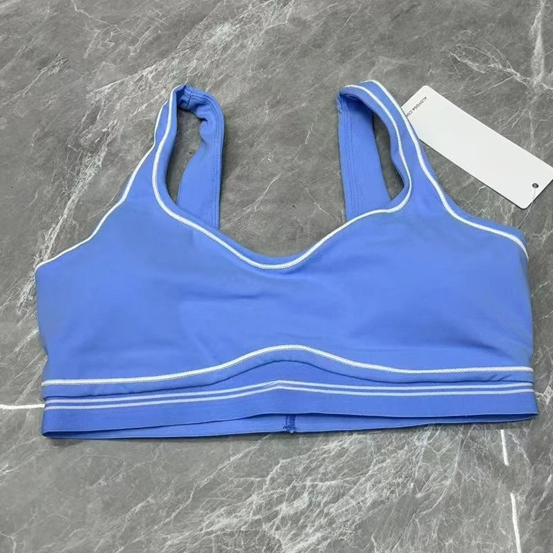 Accolade Yoga Women Casual Sports Set with Chest Pad Training Underwear High Waist Seamless Fitness Leggings Two-piece Set